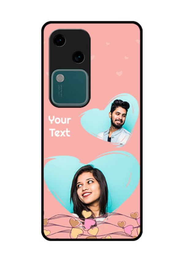 Vivo V30 5G Custom Glass Phone Case - Love Doodle Design