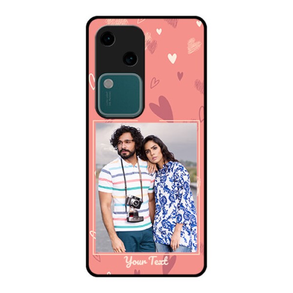 Vivo V30 5G Custom Glass Phone Case - Love Doodle Art Design