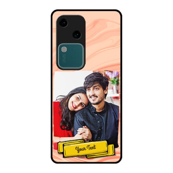 Vivo V30 5G Custom Glass Phone Case - Marble Texture Design