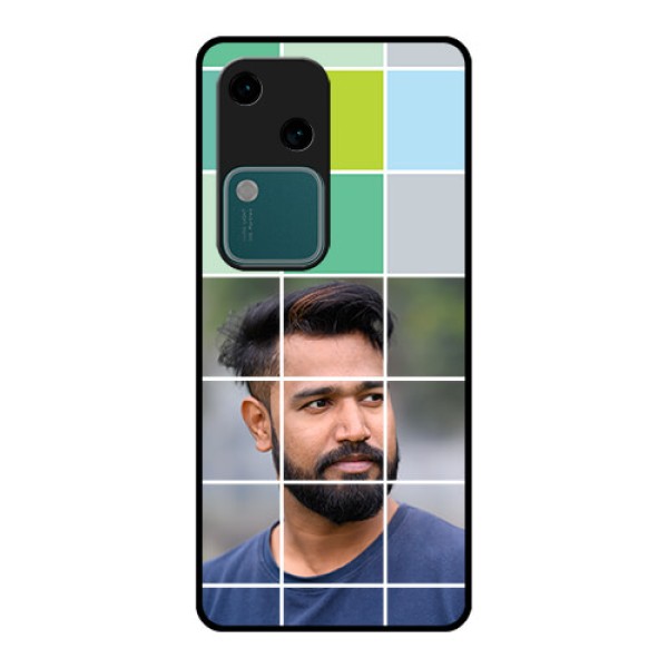 Vivo V30 5G Custom Glass Phone Case - With White Box Pattern