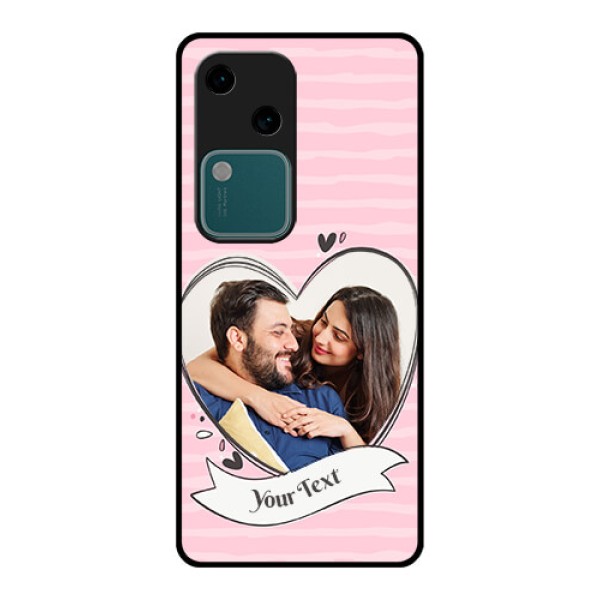 Vivo V30 5G Custom Glass Phone Case - Vintage Heart Design Vivo V30 5G Custom Glass Phone Case - Vintage Heart Design