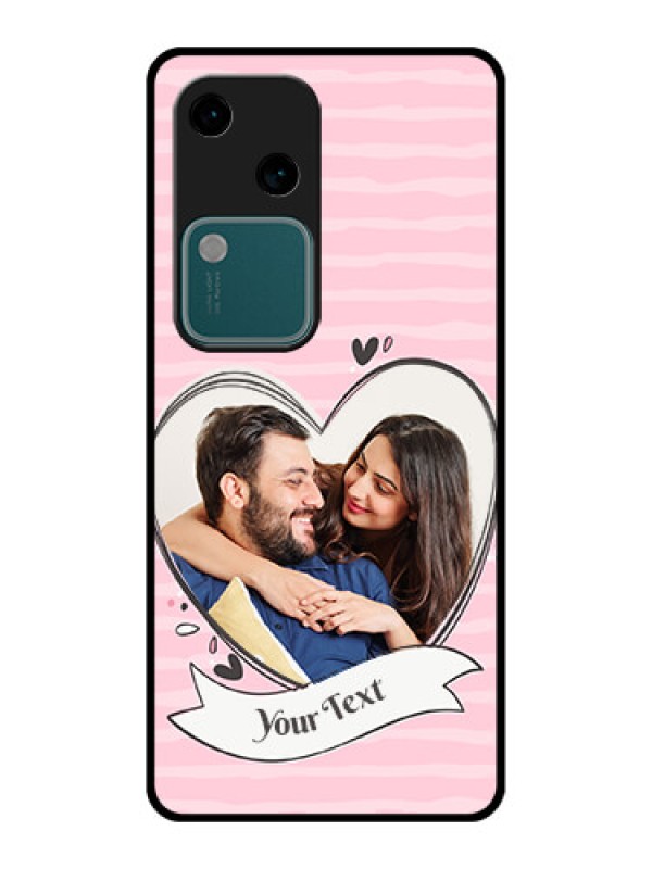 Custom Vivo V30 5G Custom Glass Phone Case - Vintage Heart Design