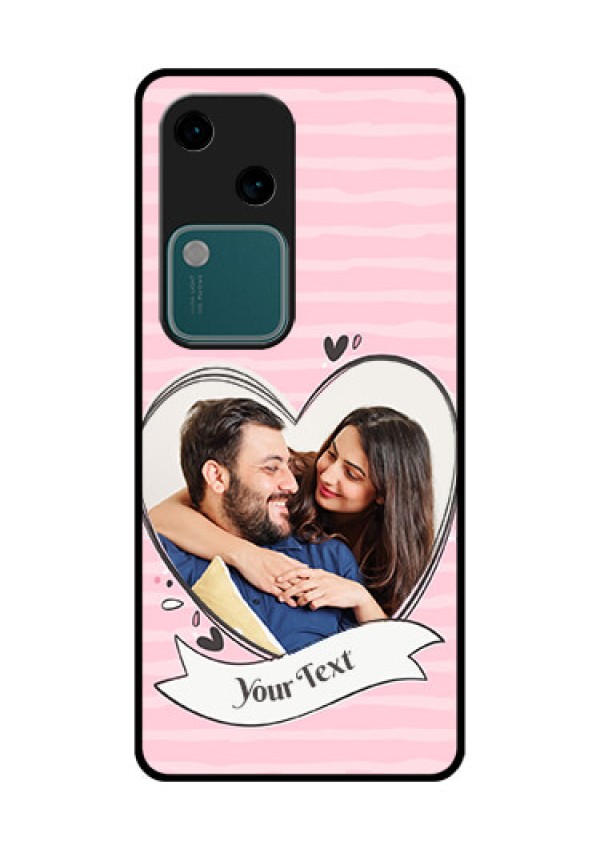 Vivo V30 5G Custom Glass Phone Case - Vintage Heart Design