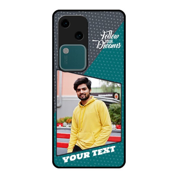 Vivo V30 5G Custom Glass Phone Case - Background Pattern Design With Quote Vivo V30 5G Custom Glass Phone Case - Background Pattern Design With Quote