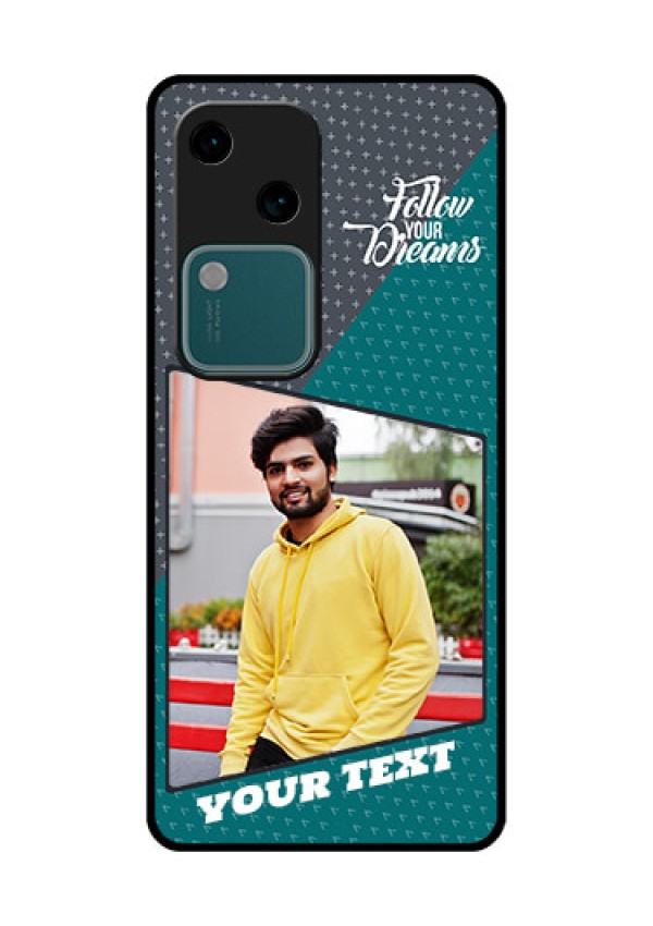 Vivo V30 5G Custom Glass Phone Case - Background Pattern Design With Quote