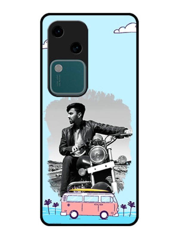 Custom Vivo V30 5G Custom Glass Phone Case - Travel & Adventure Design