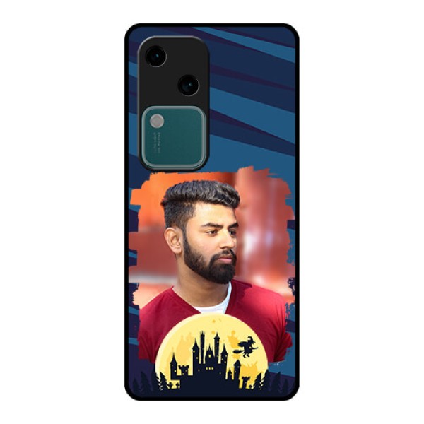 Vivo V30 5G Custom Glass Phone Case - Halloween Witch Design