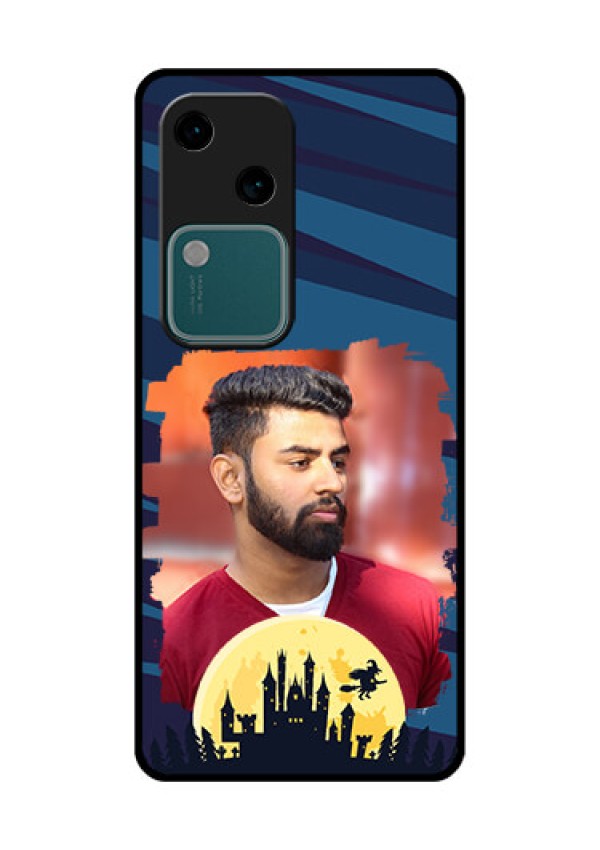 Vivo V30 5G Custom Glass Phone Case - Halloween Witch Design