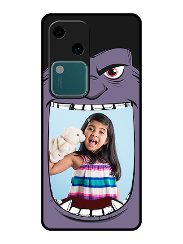 Custom Vivo V30 5G Custom Glass Phone Case - Angry Monster Design
