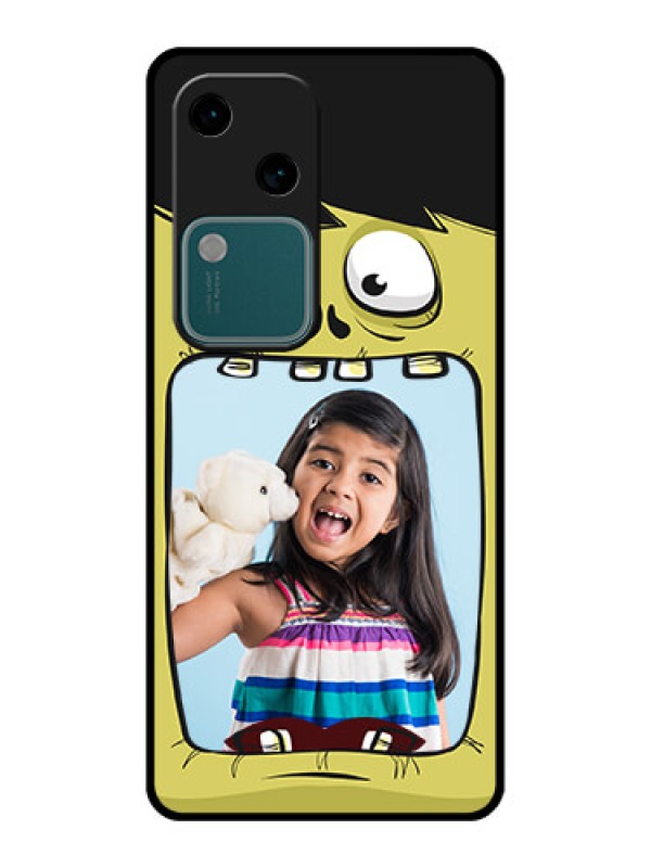 Custom Vivo V30 5G Custom Glass Phone Case - Cartoon Monster Back Case Design