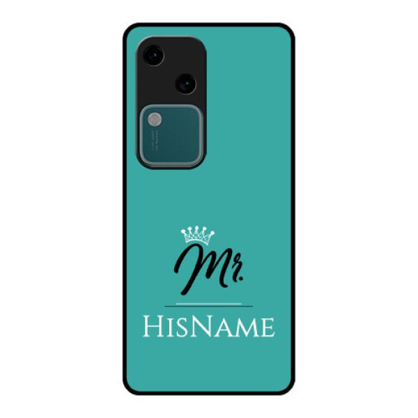 Vivo V30 5G Custom Glass Phone Case - Mr With Name Design