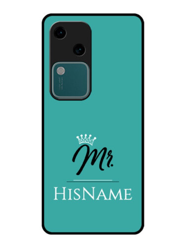 Custom Vivo V30 5G Custom Glass Phone Case - Mr With Name Design