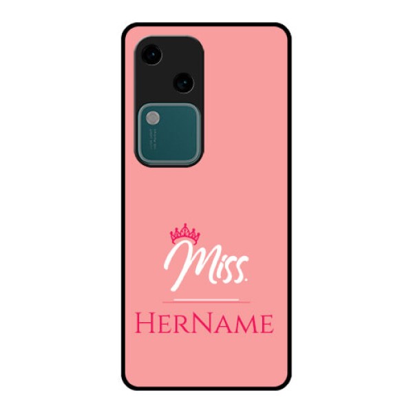 Vivo V30 5G Custom Glass Phone Case - Mrs With Name Design