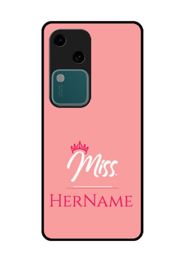 Vivo V30 5G Custom Glass Phone Case - Mrs With Name Design