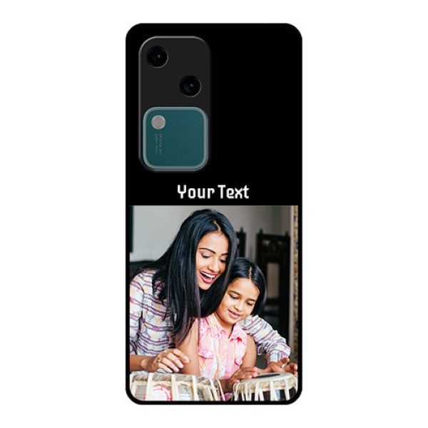 Vivo V30 5G Custom Glass Phone Case - Photo With Name Design