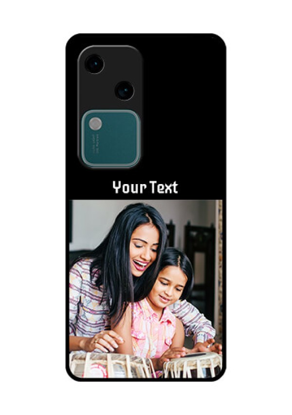Vivo V30 5G Custom Glass Phone Case - Photo With Name Design