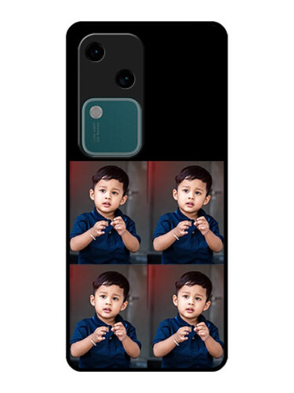 Custom Vivo V30 5G Custom Glass Phone Case - 4 Image Holder Design