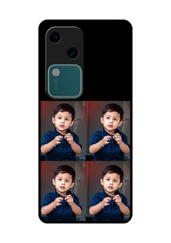 Vivo V30 5G Custom Glass Phone Case - 4 Image Holder Design
