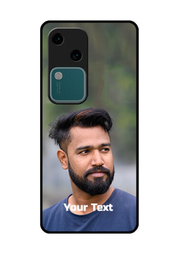 Vivo V30 5G Custom Glass Phone Case - Photo With Text Design