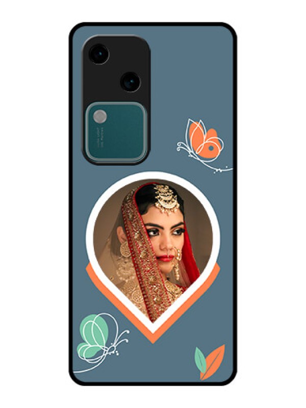 Custom Vivo V30 5G Custom Glass Phone Case - Droplet Butterflies Design