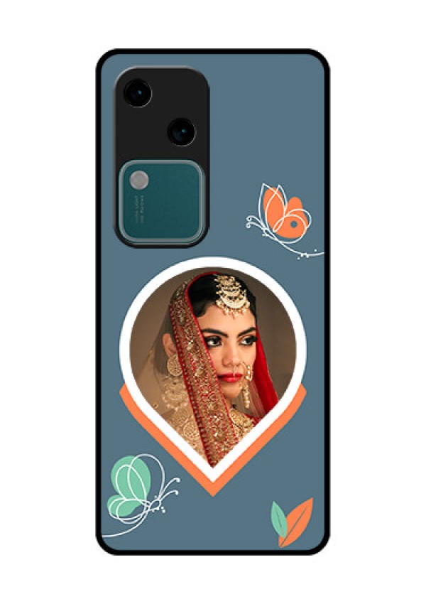 Vivo V30 5G Custom Glass Phone Case - Droplet Butterflies Design