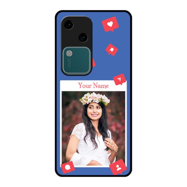 Vivo V30 5G Custom Glass Phone Case - Like Share And Comment Design Vivo V30 5G Custom Glass Phone Case - Like Share And Comment Design