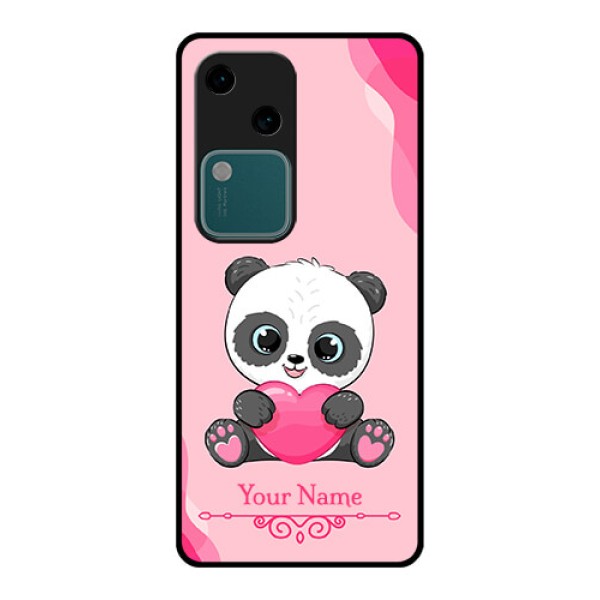 Vivo V30 5G Custom Glass Phone Case - Cute Panda Design