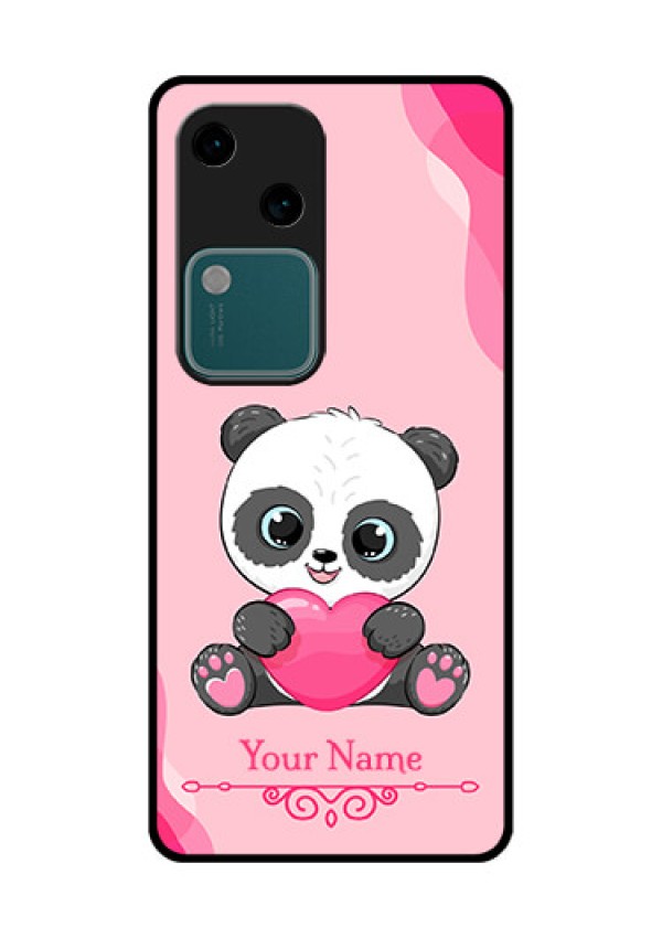Vivo V30 5G Custom Glass Phone Case - Cute Panda Design