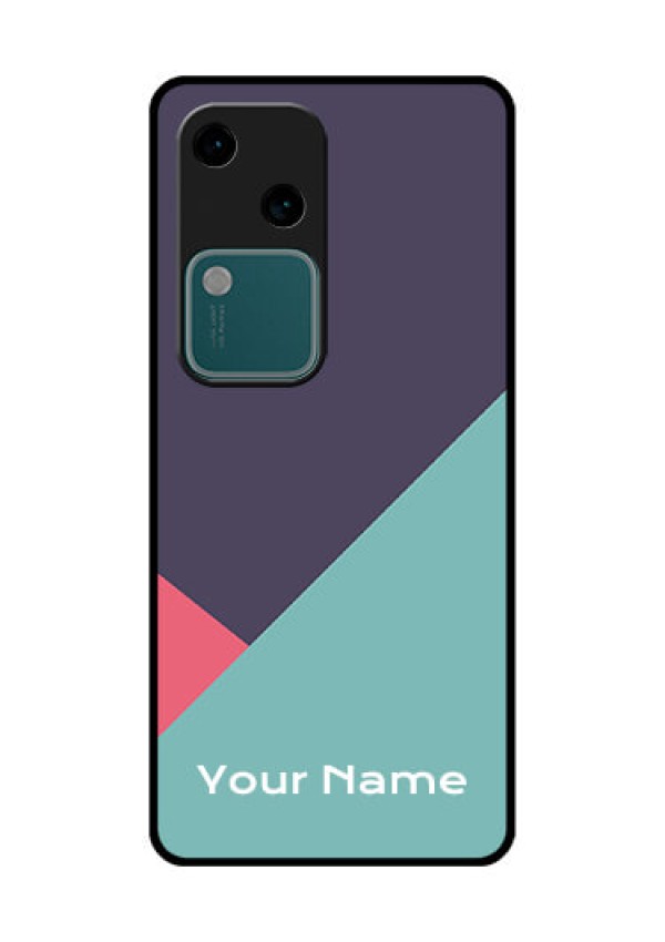 Vivo V30 5G Custom Glass Phone Case - Tri Color Abstract Design