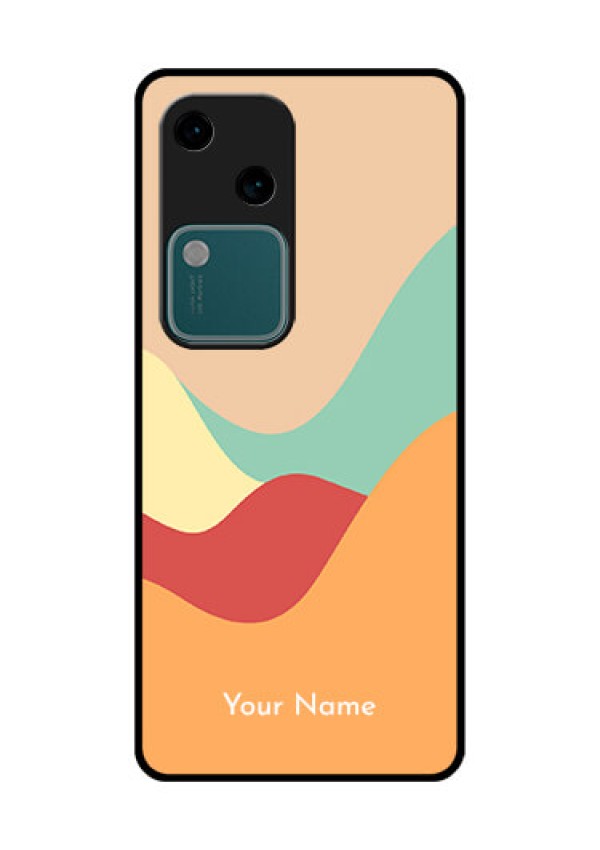 Vivo V30 5G Custom Glass Phone Case - Ocean Waves Multi - Colour Design