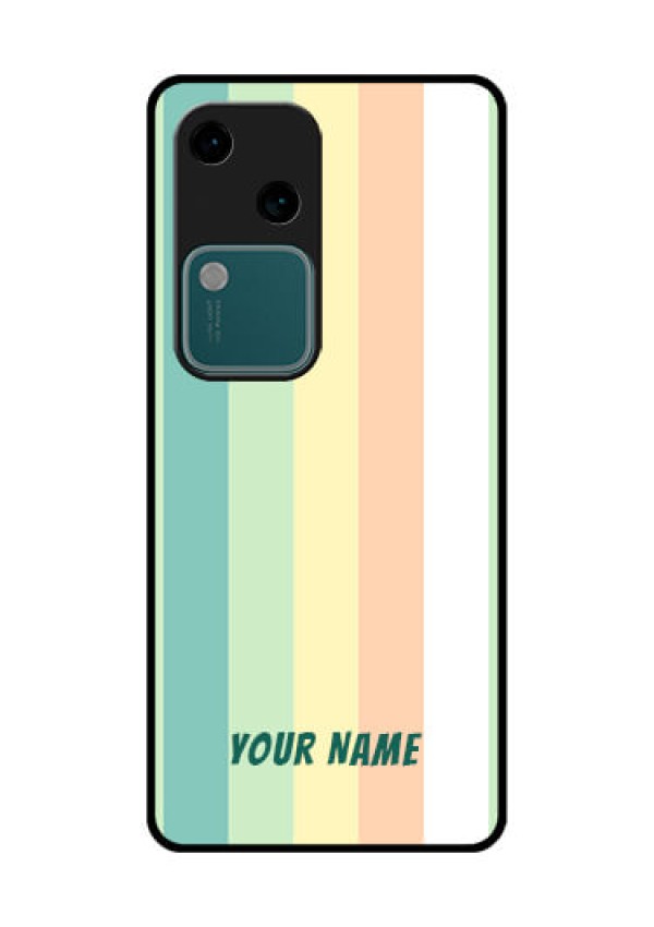 Vivo V30 5G Custom Glass Phone Case - Multi - Colour Stripes Design