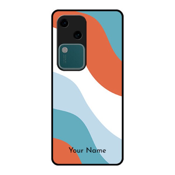 Vivo V30 5G Custom Glass Phone Case - Coloured Waves Design