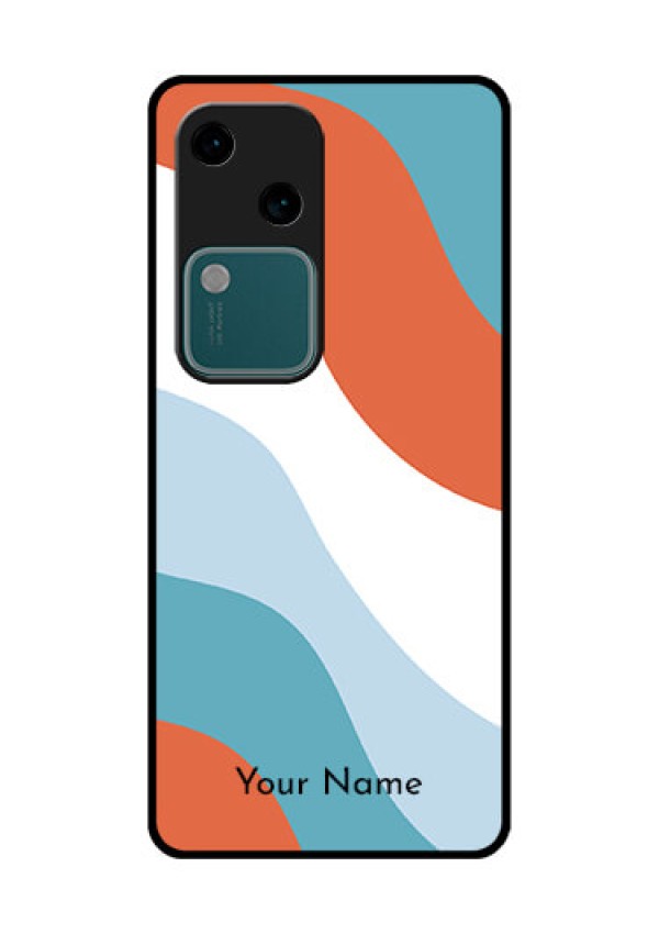 Vivo V30 5G Custom Glass Phone Case - Coloured Waves Design
