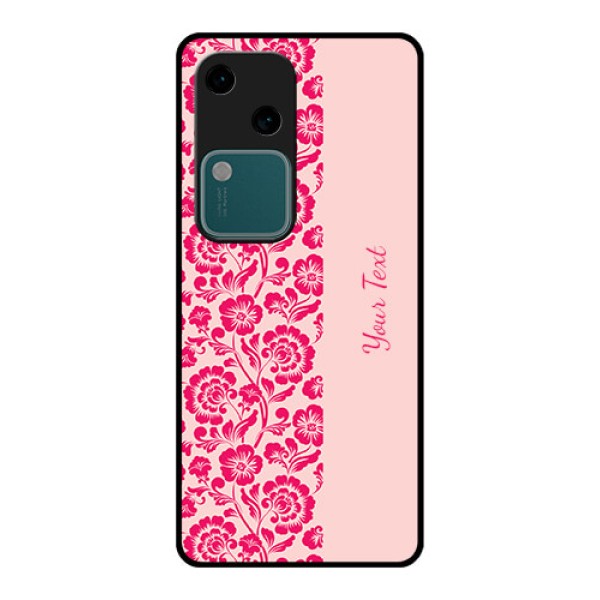 Vivo V30 5G Custom Glass Phone Case - Attractive Floral Pattern Design