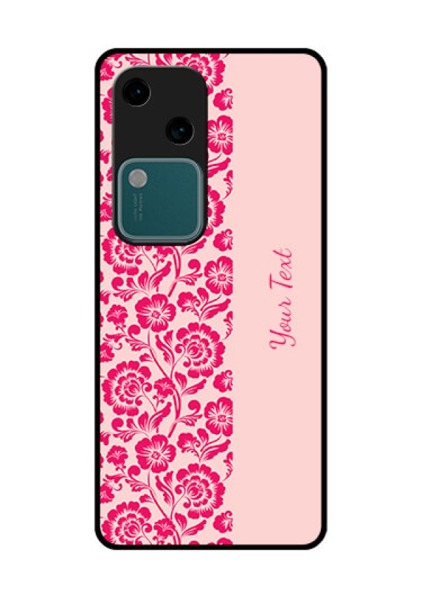 Vivo V30 5G Custom Glass Phone Case - Attractive Floral Pattern Design