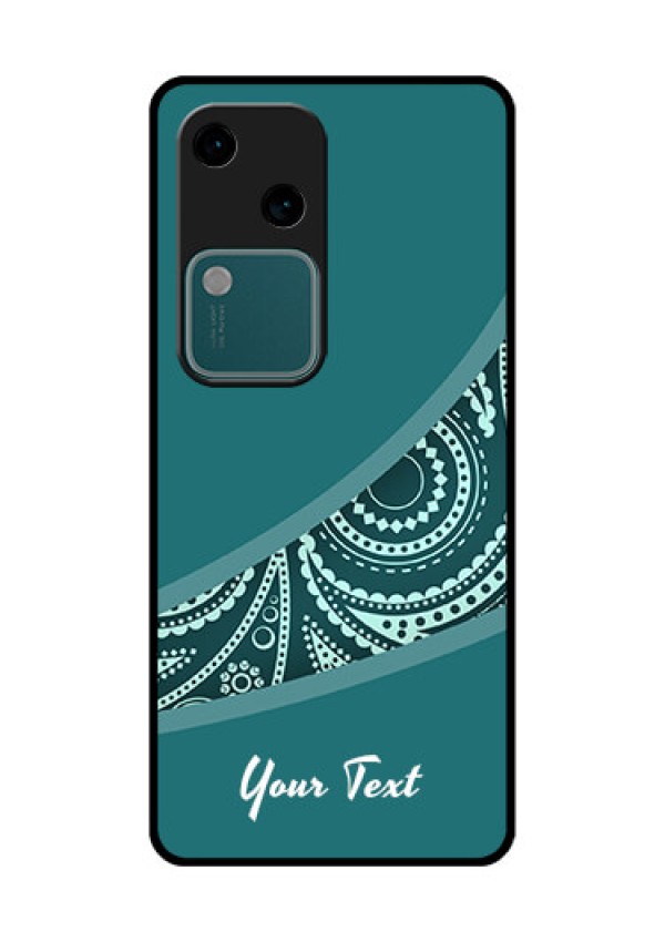 Vivo V30 5G Custom Glass Phone Case - Semi Visible Floral Design