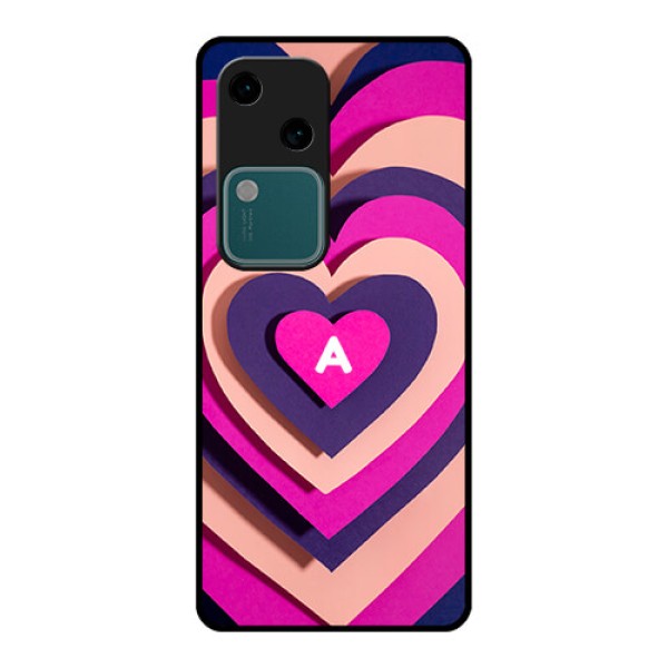 Vivo V30 5G Custom Glass Phone Case - Cute Heart Pattern Design
