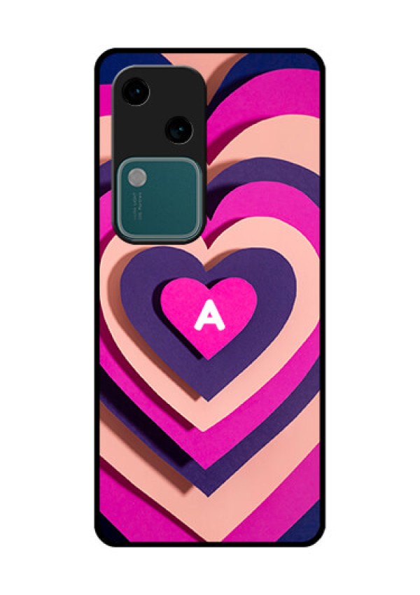 Vivo V30 5G Custom Glass Phone Case - Cute Heart Pattern Design