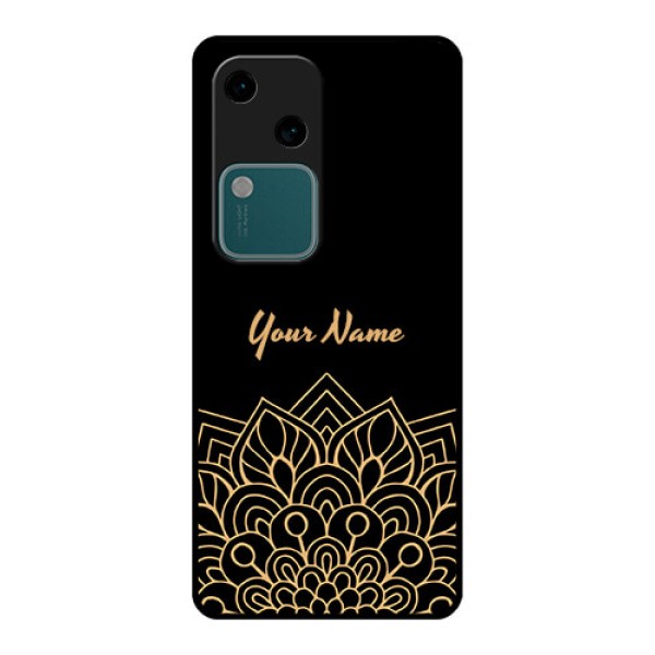 Vivo V30 5G Custom Glass Phone Case - Golden Mandala Design