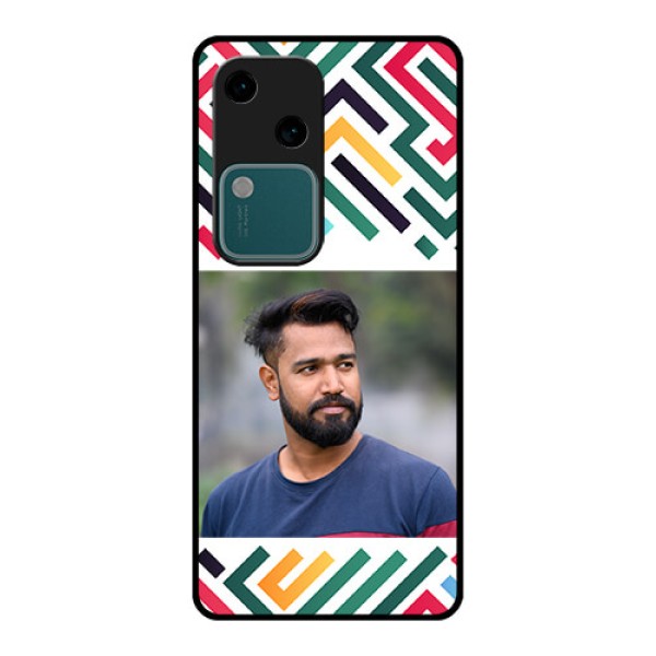 Vivo V30 5G Custom Glass Phone Case - Colorful Maze Pattern Design