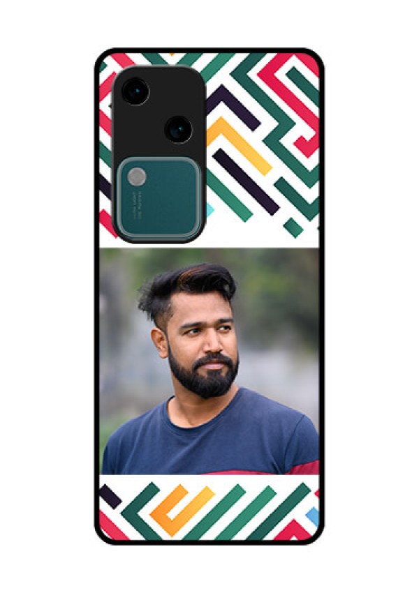 Vivo V30 5G Custom Glass Phone Case - Colorful Maze Pattern Design