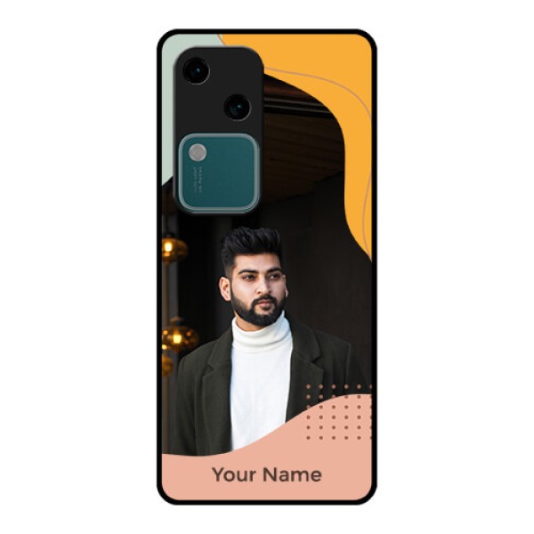 Vivo V30 5G Custom Glass Phone Case - Tri - Coloured Overlay Design Vivo V30 5G Custom Glass Phone Case - Tri - Coloured Overlay Design