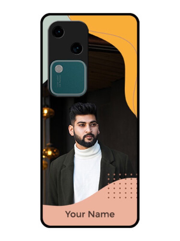 Custom Vivo V30 5G Custom Glass Phone Case - Tri - Coloured Overlay Design