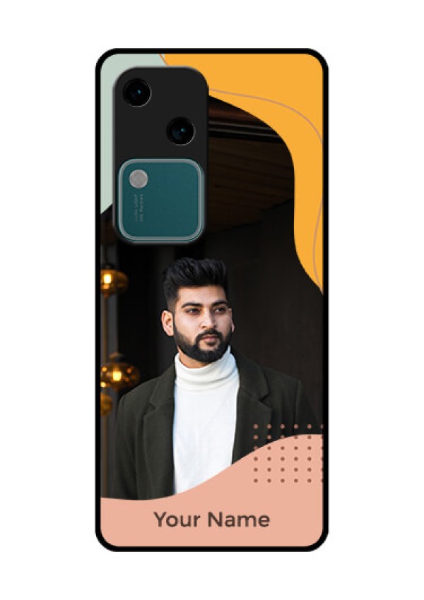 Vivo V30 5G Custom Glass Phone Case - Tri - Coloured Overlay Design
