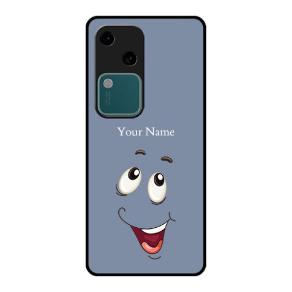 Vivo V30 5G Custom Glass Phone Case - Laughing Cartoon Face Design