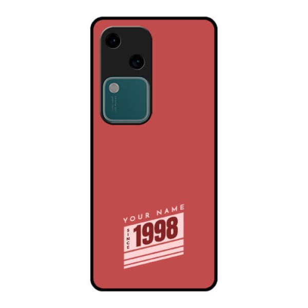 Vivo V30 5G Custom Glass Phone Case - Red Custom Year Of Birth Design