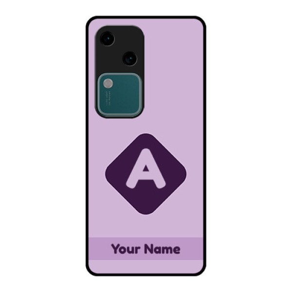 Vivo V30 5G Custom Glass Phone Case - Custom Letter In Curved Badge Design Vivo V30 5G Custom Glass Phone Case - Custom Letter In Curved Badge Design