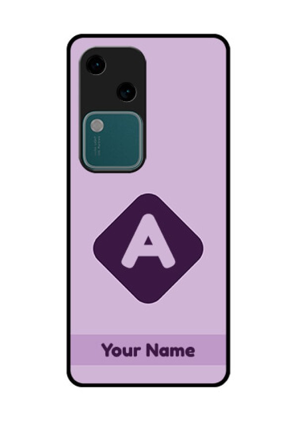 Vivo V30 5G Custom Glass Phone Case - Custom Letter In Curved Badge Design