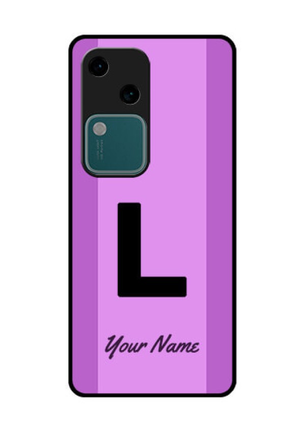 Vivo V30 5G Custom Glass Phone Case - Tricolor Custom Text Design