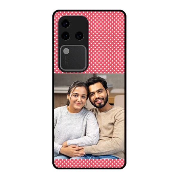 Vivo V30 Pro 5G Custom Glass Phone Case - White Dotted Design